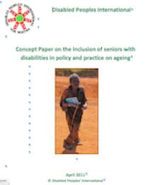 Cover of the DPI concept paper on the inclusion of seniors with disabilities in policy and practice on ageing.